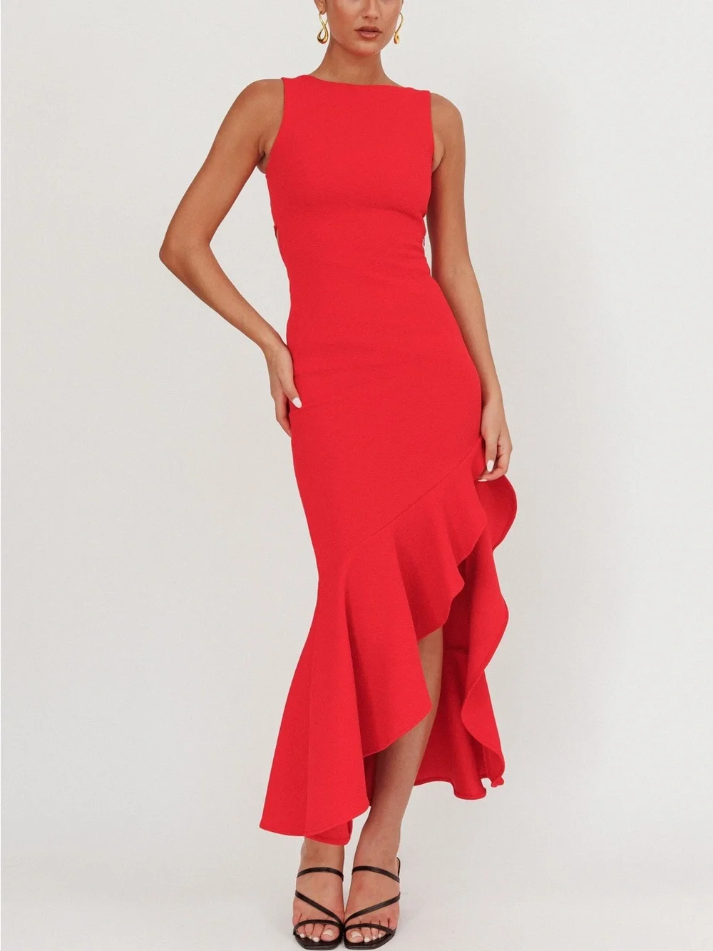 NWT REVOLVE SAINTS & SECRETS SHOWPO Luiza red ruffle corset back dress US /XS - Picture 13 of 13